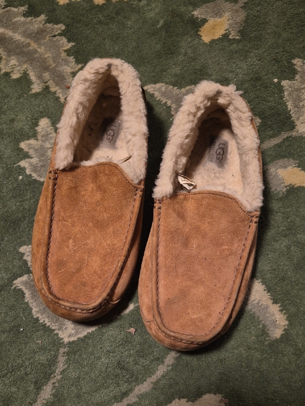UGG Men's Chestnut Suede Shearling-Lined Slip-On Loafers